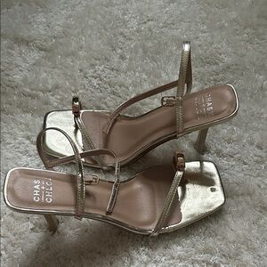 Chase + Chloe Metallic Gold Heels